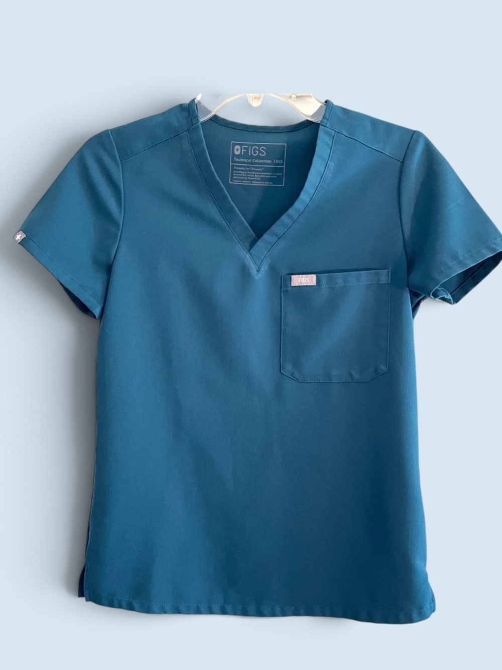 Figs Caribbean Blue (#4228) Catarina Scrub Top Size XXS